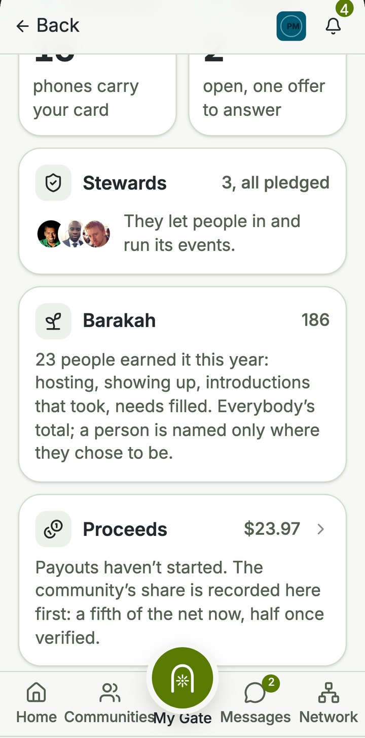 Stewards, barakah and proceeds tiles in the Command Center